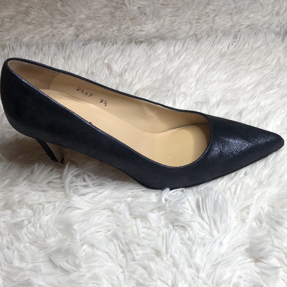 Jon Josef Blue Pumps Heels Textured Pointed Toe 9.5 - Picture 6 of 9